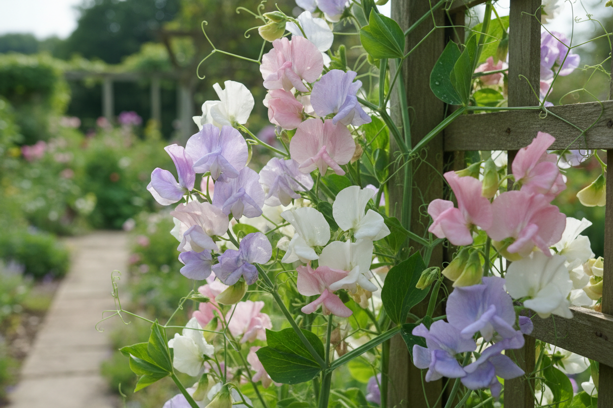 Sweet peas (Lathyrus odoratus)