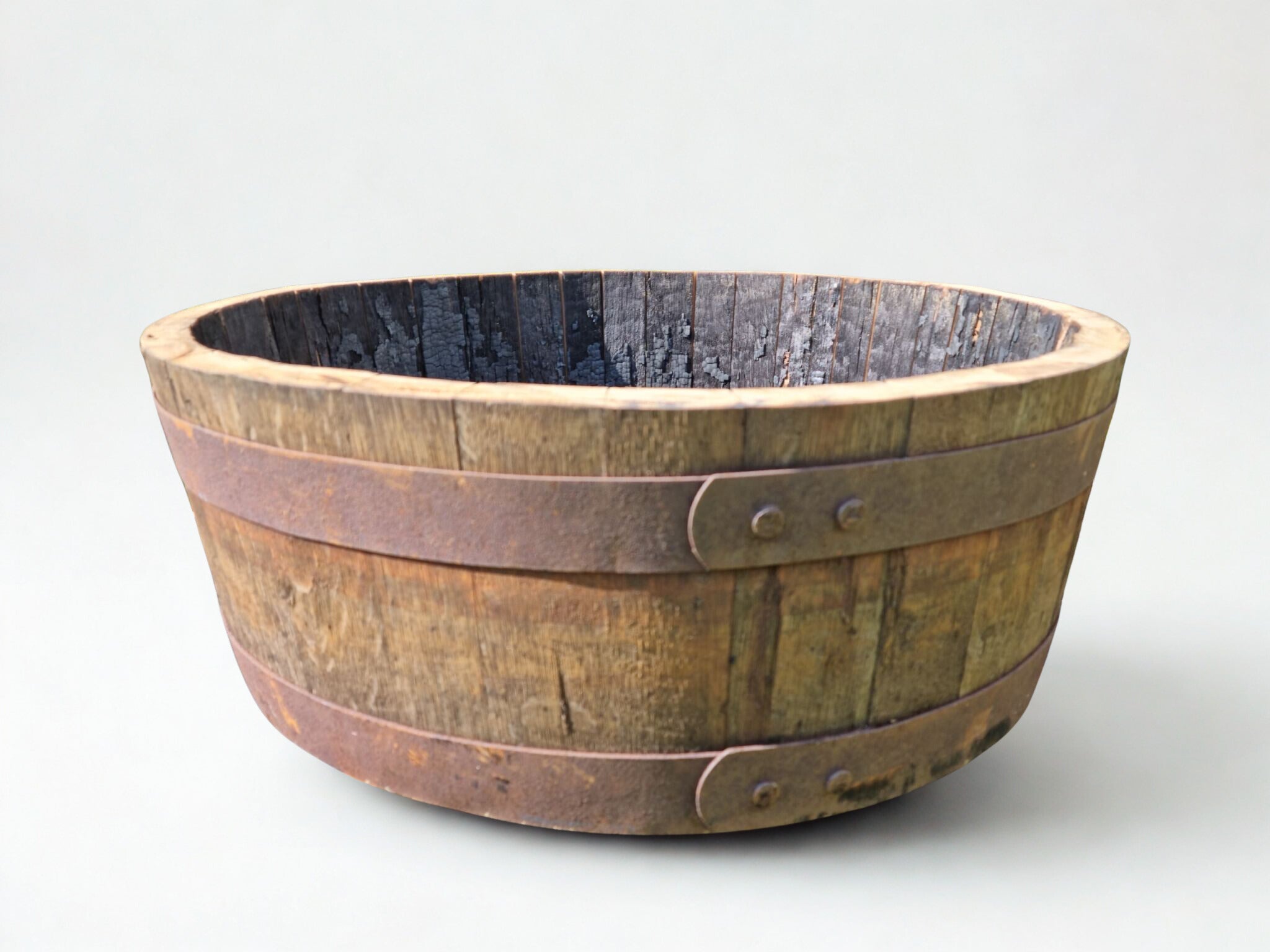 Wooden barrel on a white background