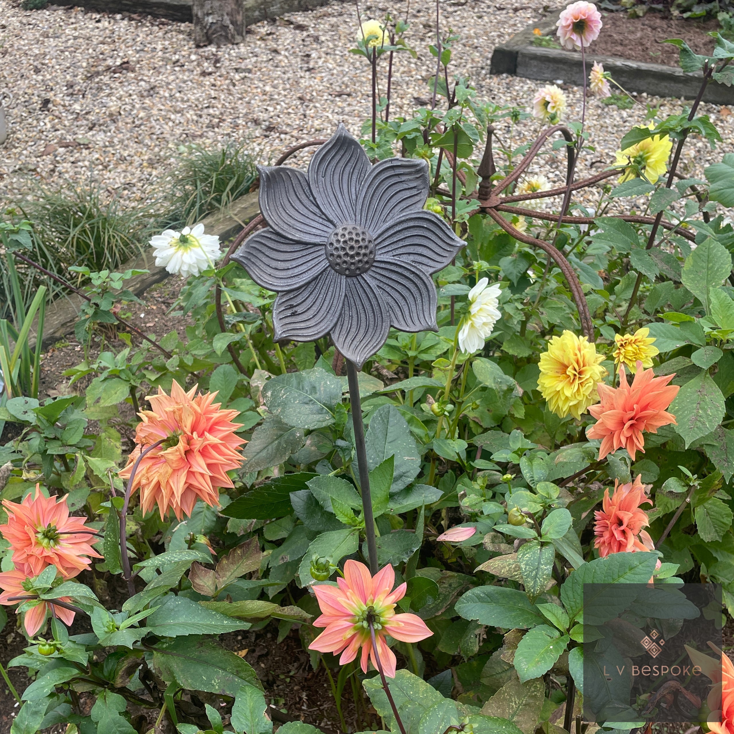 Tall Mixed Floral Garden Stakes | Handcrafted Steel