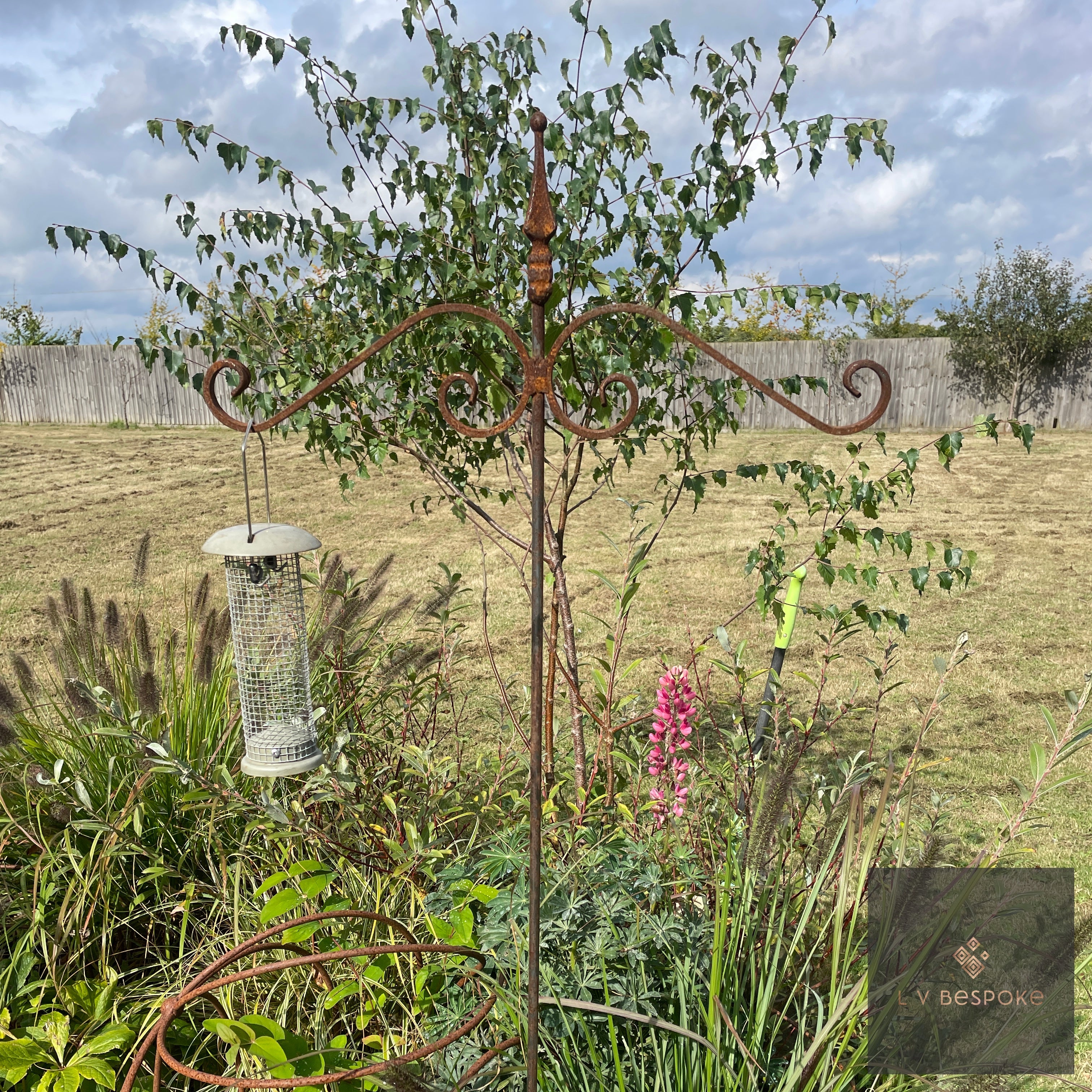 Bird Feeding Stake | Handcrafted Steel Wildlife Garden Feature