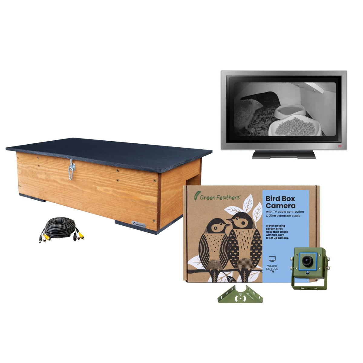 Cable Connection Hedgehog TV Camera Pack Feeding Station - English Country Gardens