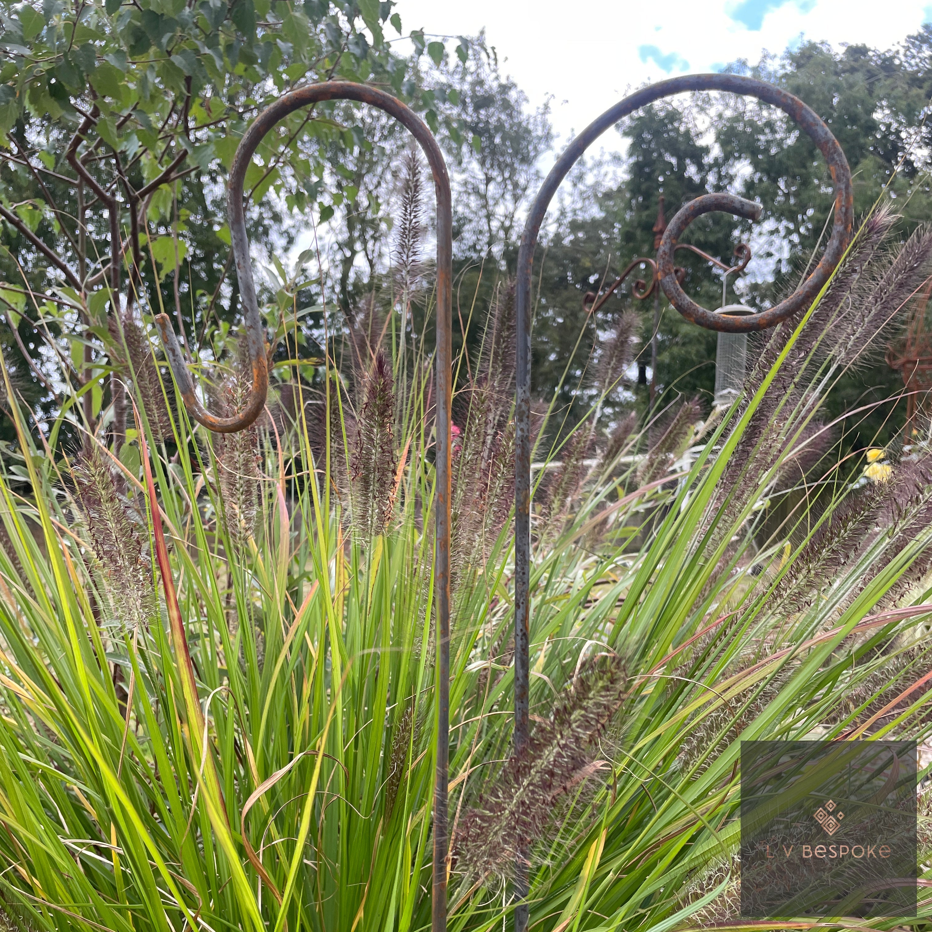 Shepherd's Crook Hanger | Handcrafted Steel Garden Feature - English Country Gardens