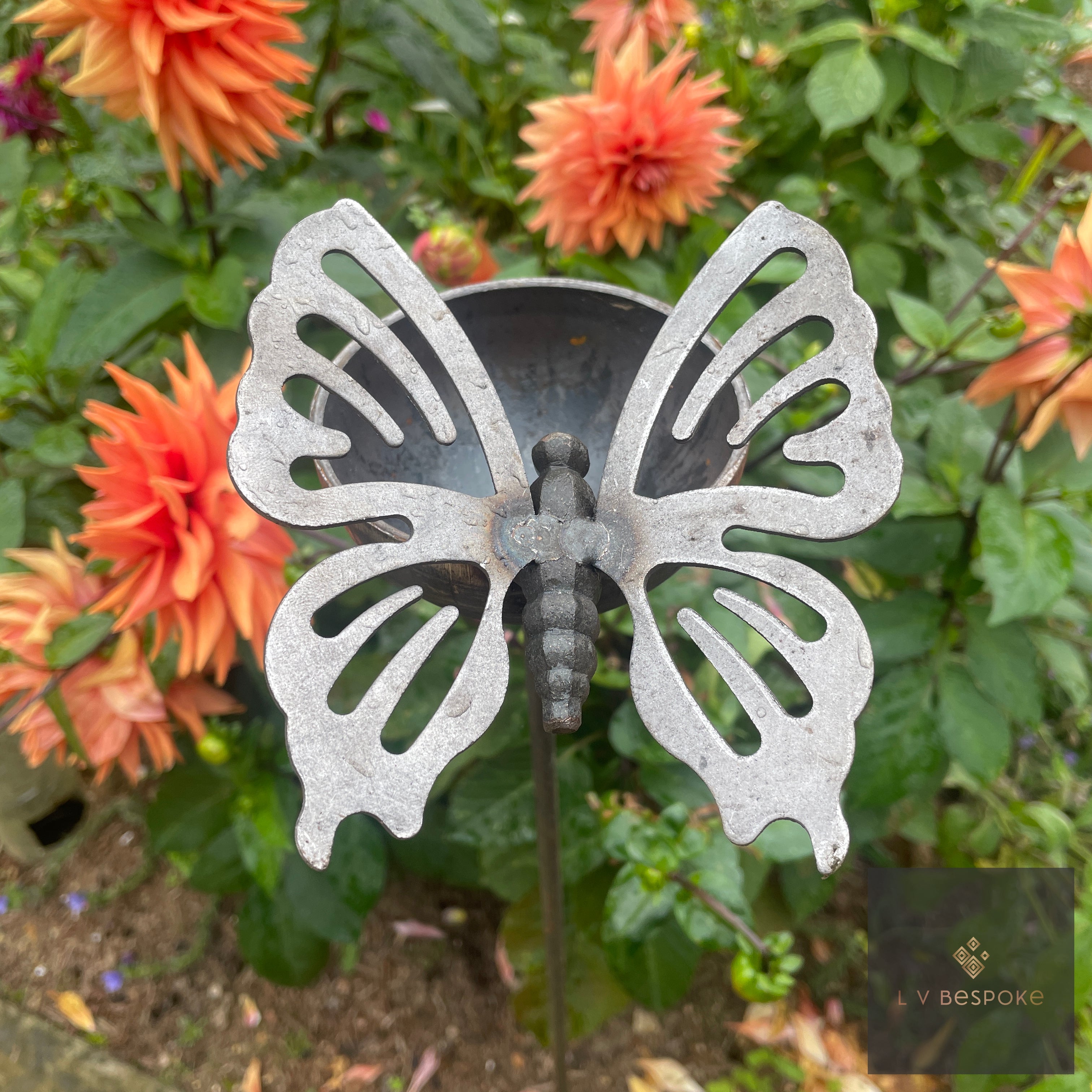 Decorative Bee Drinker | Handcrafted Steel Garden Feature Butterfly 1 - English Country Gardens