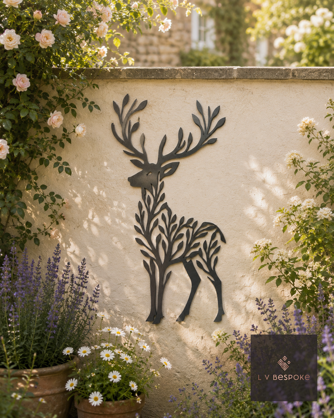 Deer and Horse Garden Wall Art Filigree Deer - English Country Gardens