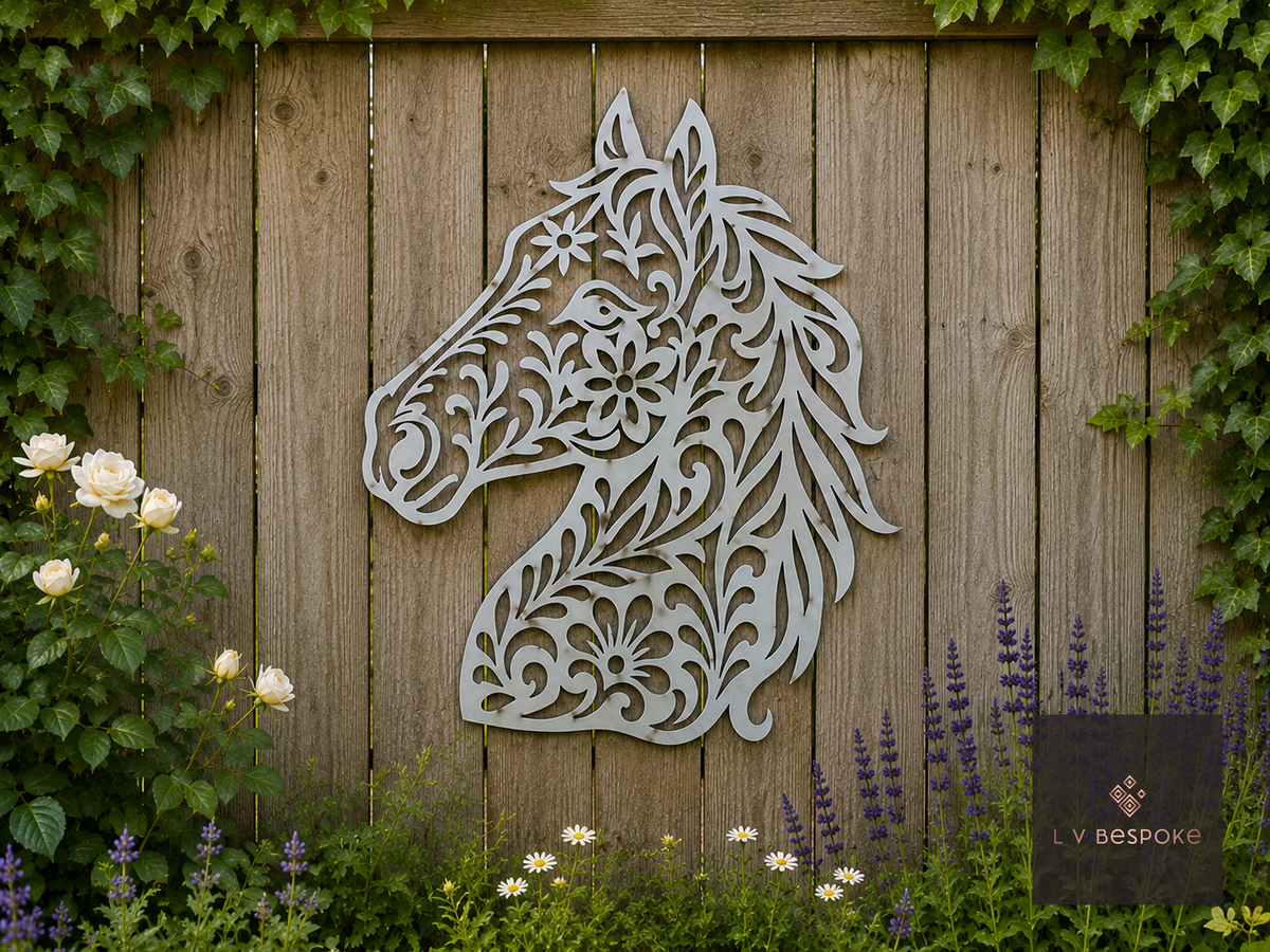 Deer and Horse Garden Wall Art Ornate Horse Head - English Country Gardens