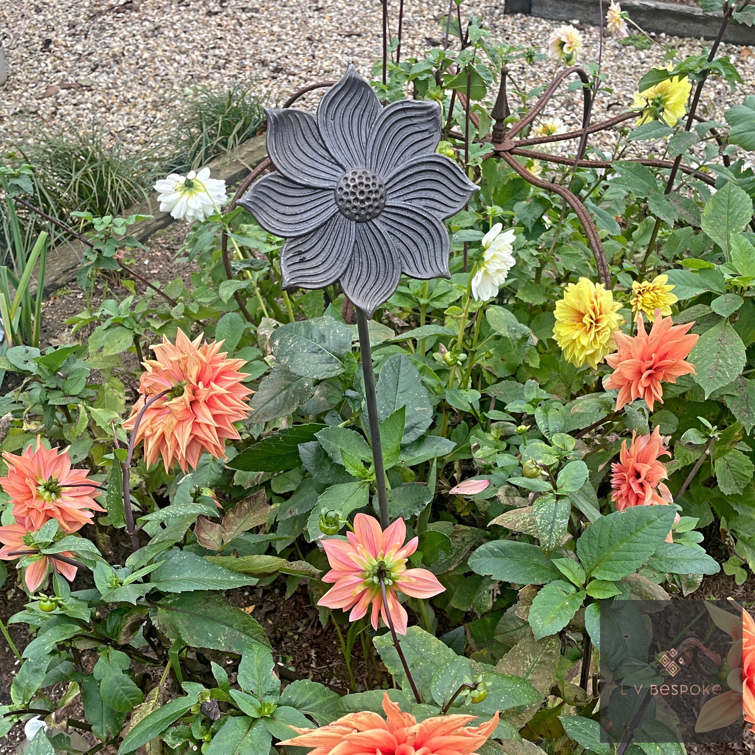 Short Mixed Floral Garden Stakes | Handcrafted Steel