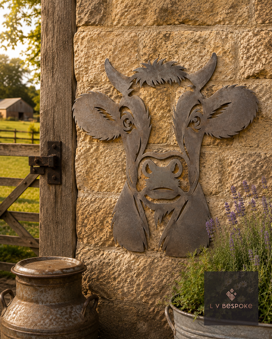 Farmyard Animal Garden Wall Art Cow - English Country Gardens