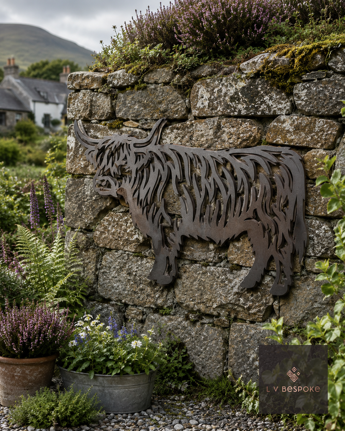 Highland Cow Garden Wall Art Highland Cow - English Country Gardens