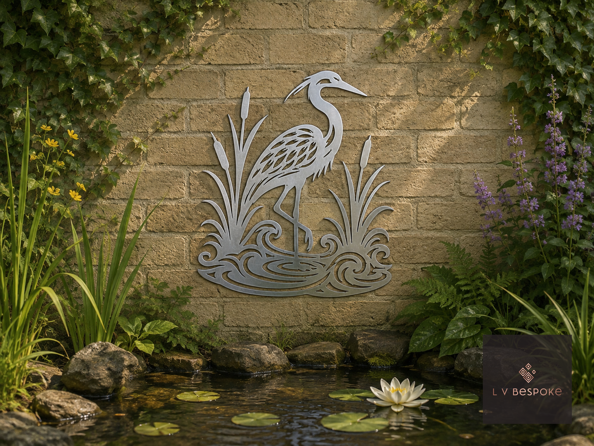 Pond and Wildlife Garden Wall Art Heron - English Country Gardens