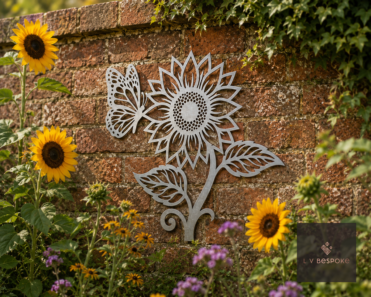 Tree of Life and Floral Garden Wall Art Sunflower & Butterfly - English Country Gardens
