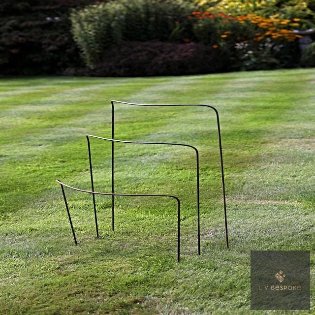 Set of 6 - 500mm wide metal plant supports, mixed heights. Durable and discrete. - English Country Gardens