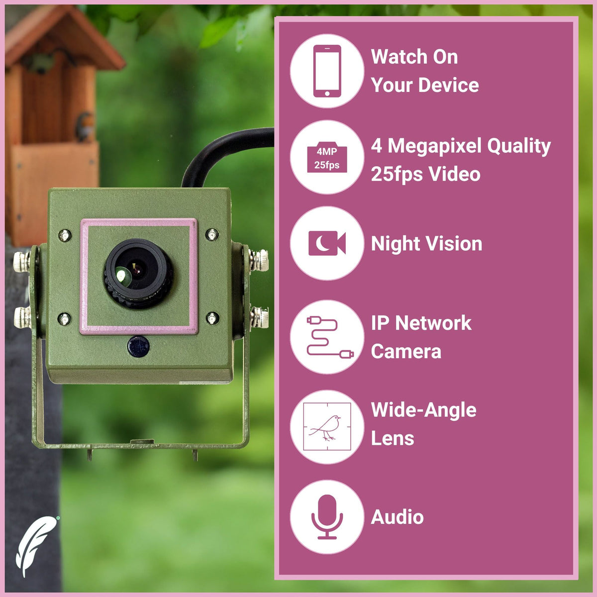 4MP Wired Network Camera for Birdbox & Wildlife Habitats (25fps) - English Country Gardens