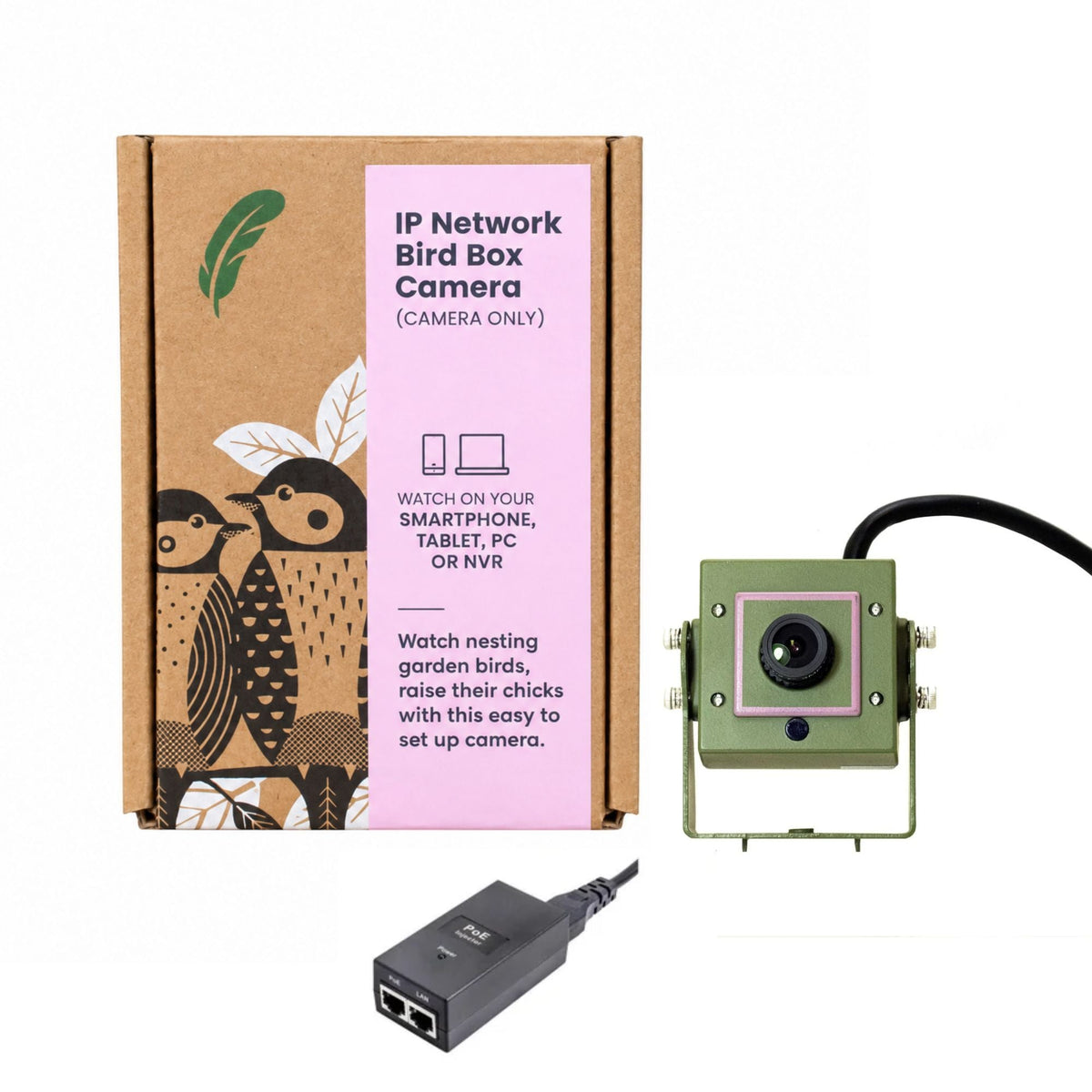 4MP Wired Network Camera for Birdbox & Wildlife Habitats (25fps) PoE Version - English Country Gardens