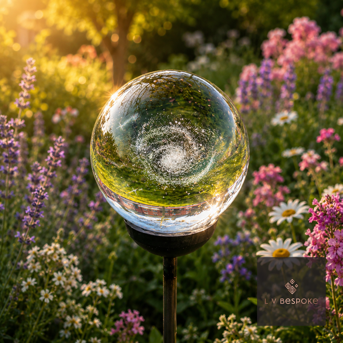 3D Crystal Orb Garden Stake Milky Way - English Country Gardens