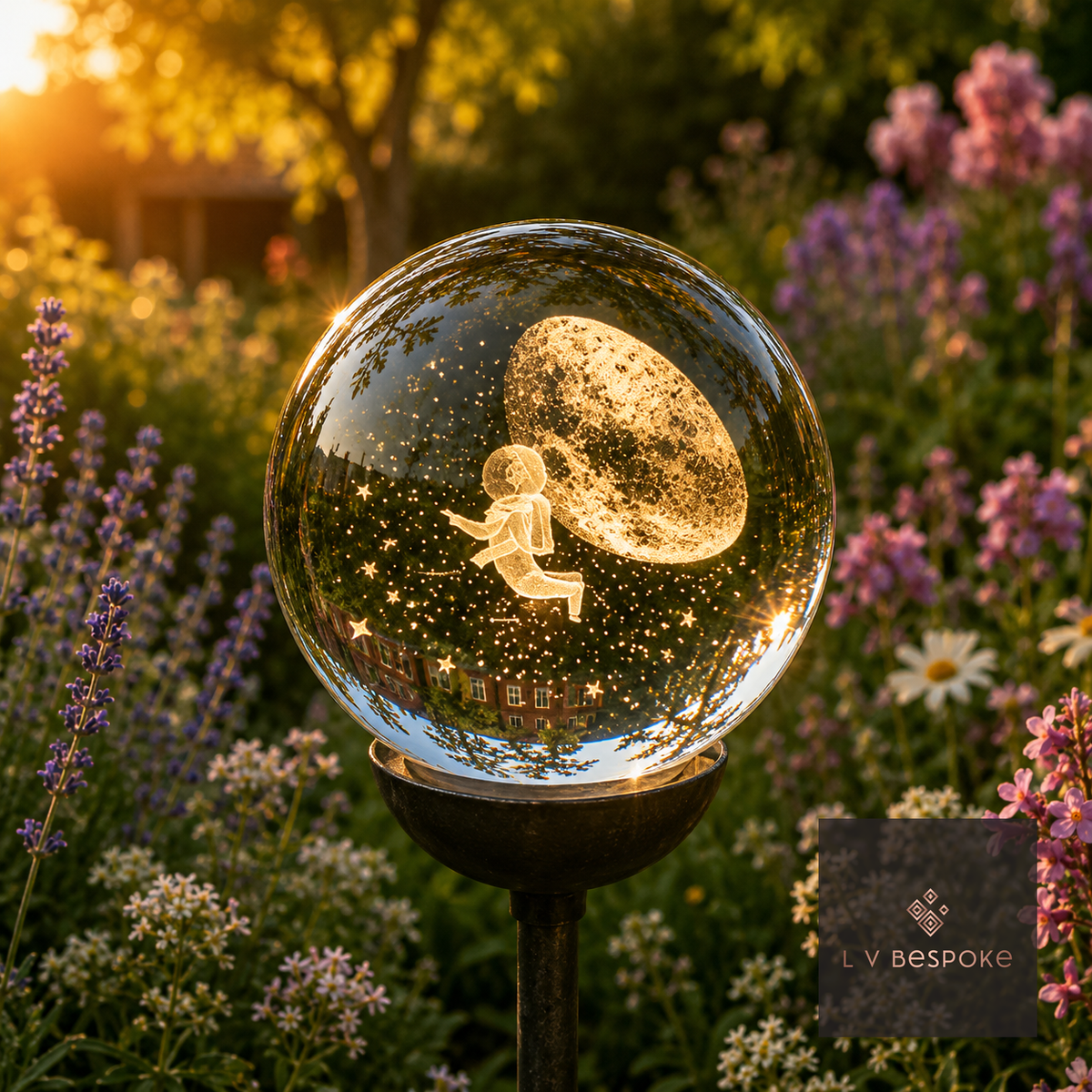 3D Crystal Orb Garden Stake Spaceman - English Country Gardens