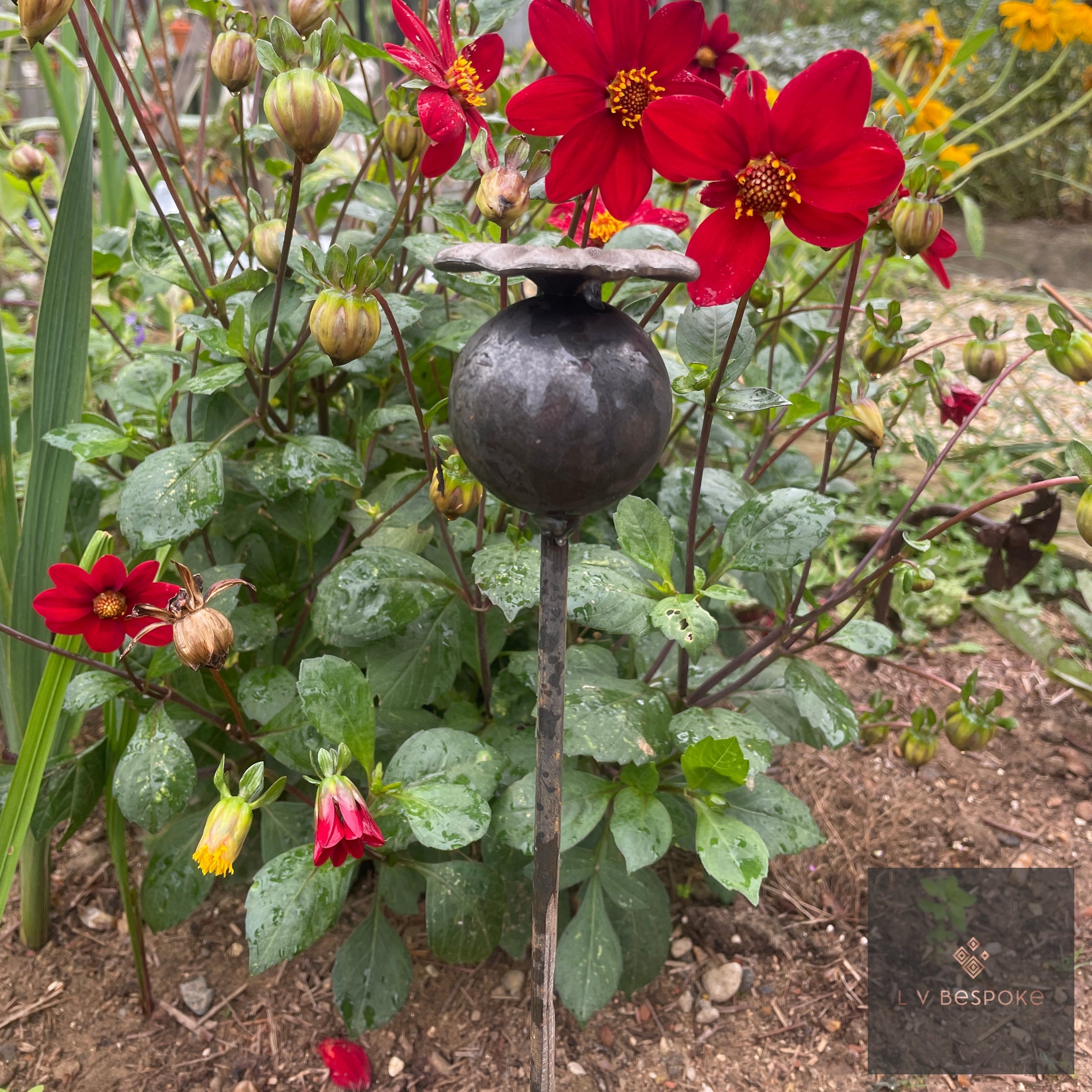 Short Mixed Floral Garden Stakes | Handcrafted Steel