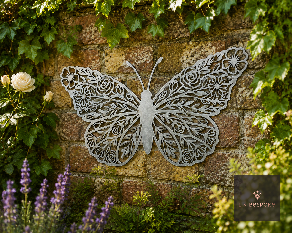 Butterfly and Bee Garden Wall Art Floral Butterfly - English Country Gardens