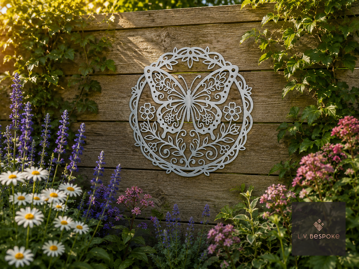 Butterfly and Bee Garden Wall Art Circular Butterfly - English Country Gardens