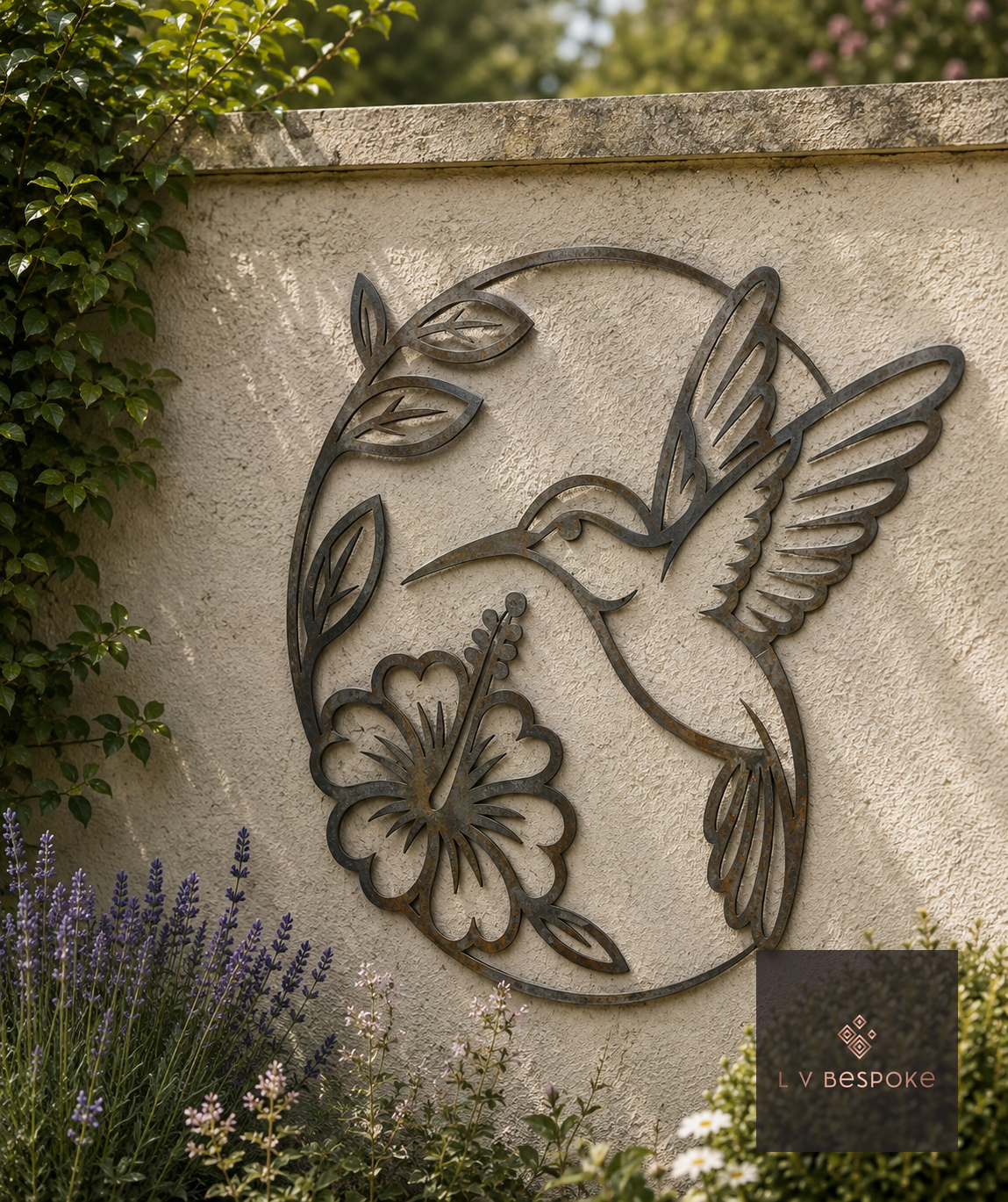 Bird and Owl Garden Wall Art Hummingbird & Flowers - English Country Gardens