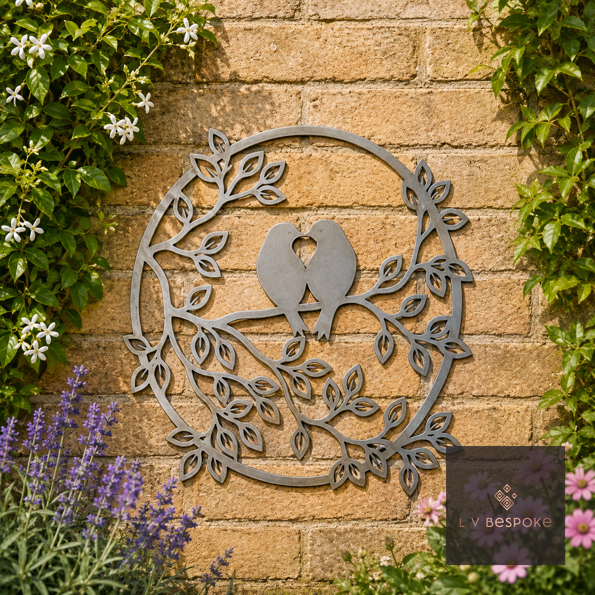 Bird and Owl Garden Wall Art Love Birds - English Country Gardens