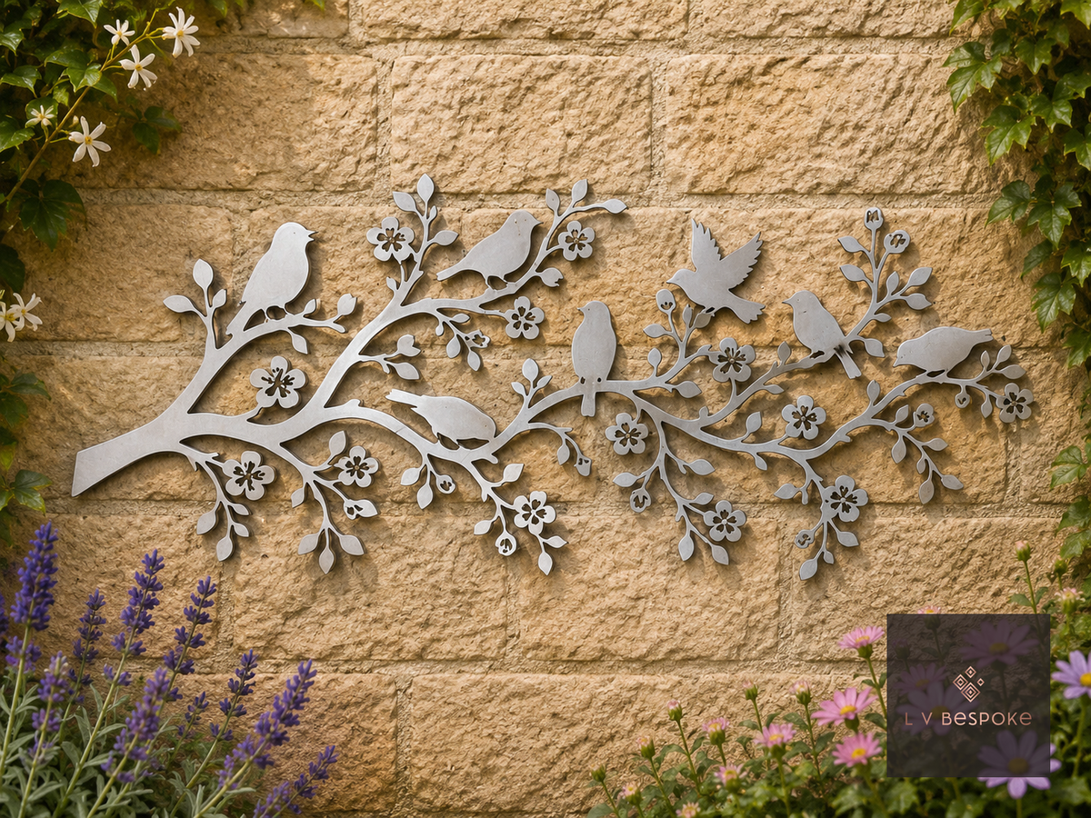Bird and Owl Garden Wall Art Birds on Branch - English Country Gardens