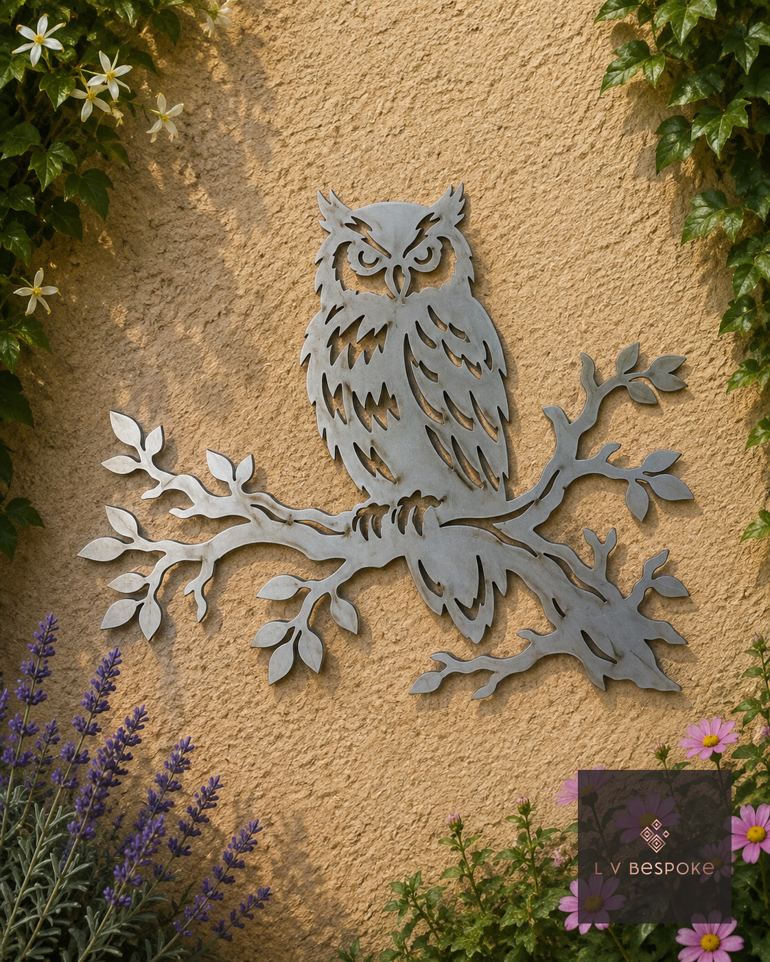 Bird and Owl Garden Wall Art Owl on Branch - English Country Gardens