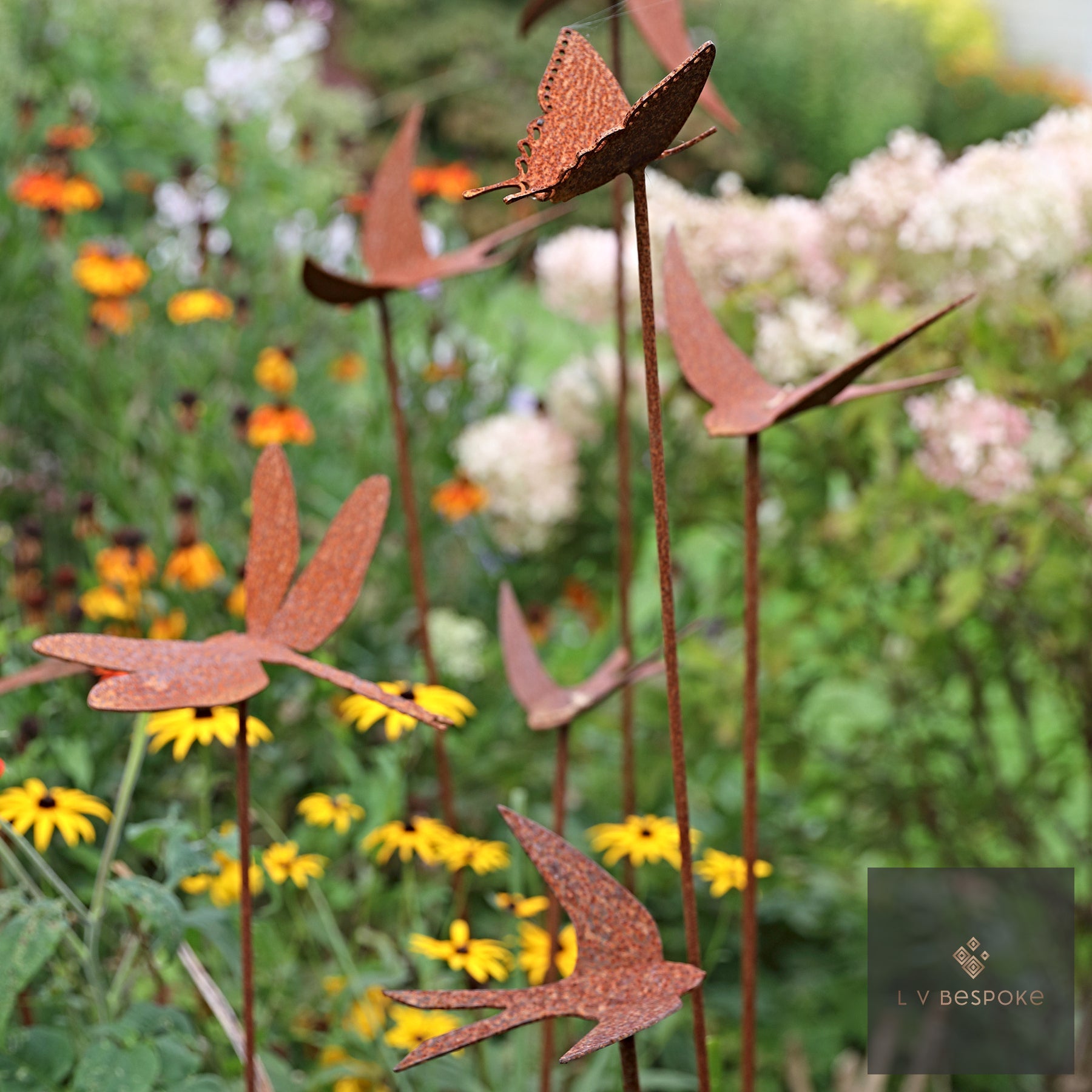 Bird & Insect Garden Stakes | Handcrafted Steel Decorations - English Country Gardens