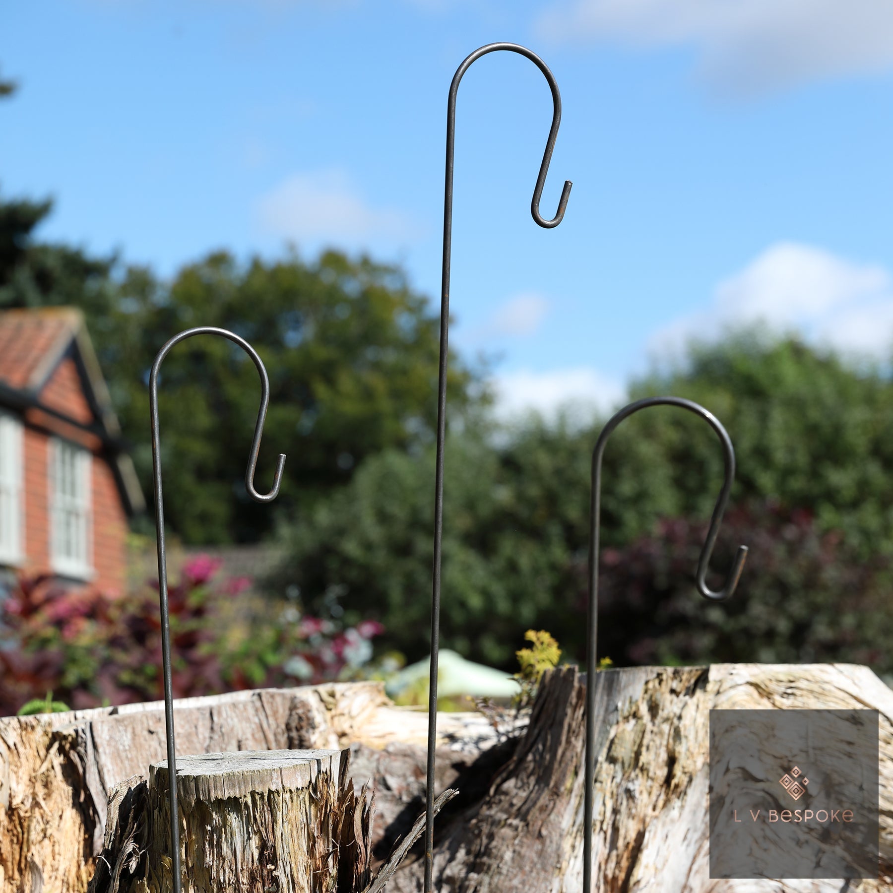 Shepherd's Crook Hanger | Handcrafted Steel Garden Feature - English Country Gardens
