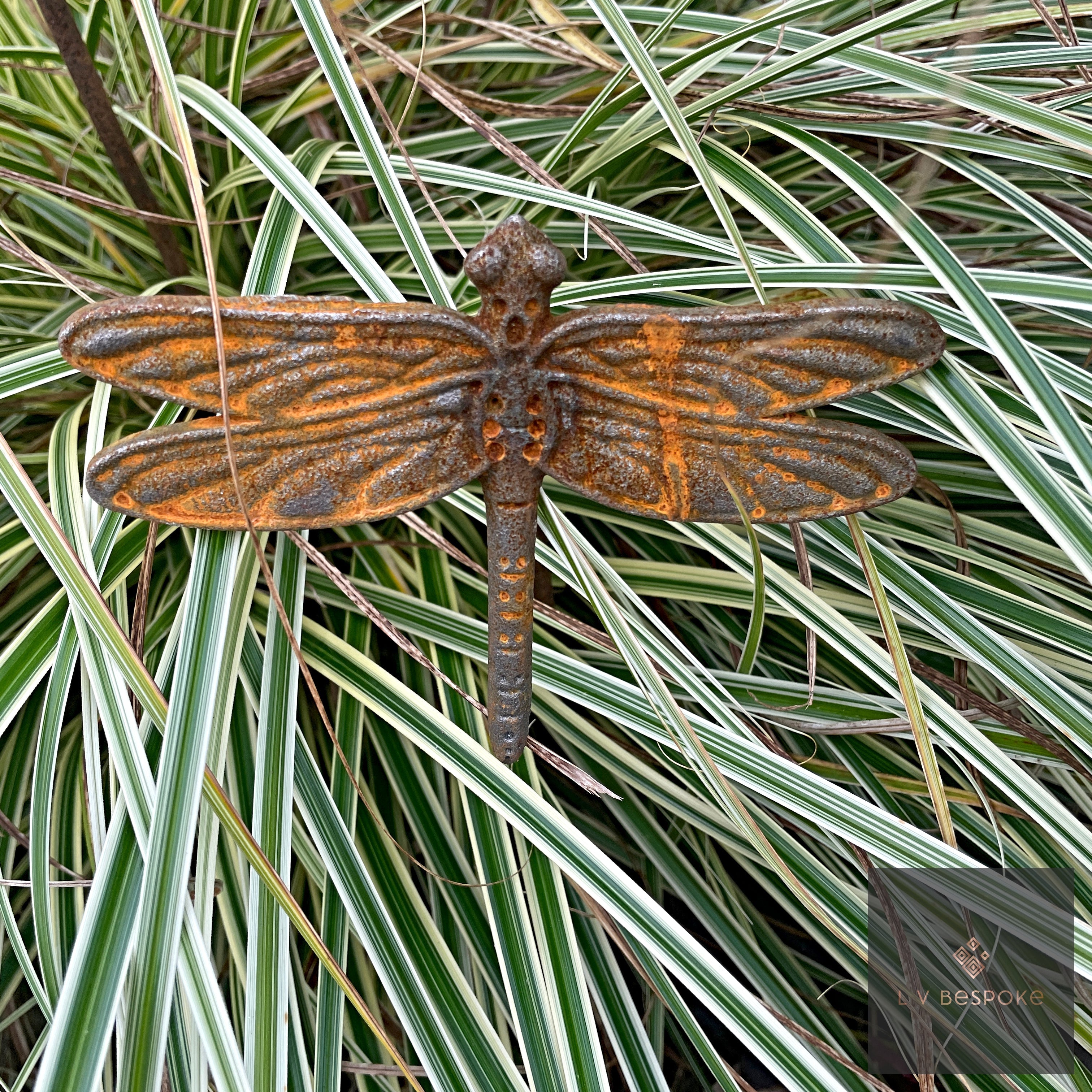 Bird & Insect Garden Stakes | Handcrafted Steel Decorations Short Dragonfly (Cast) - English Country Gardens