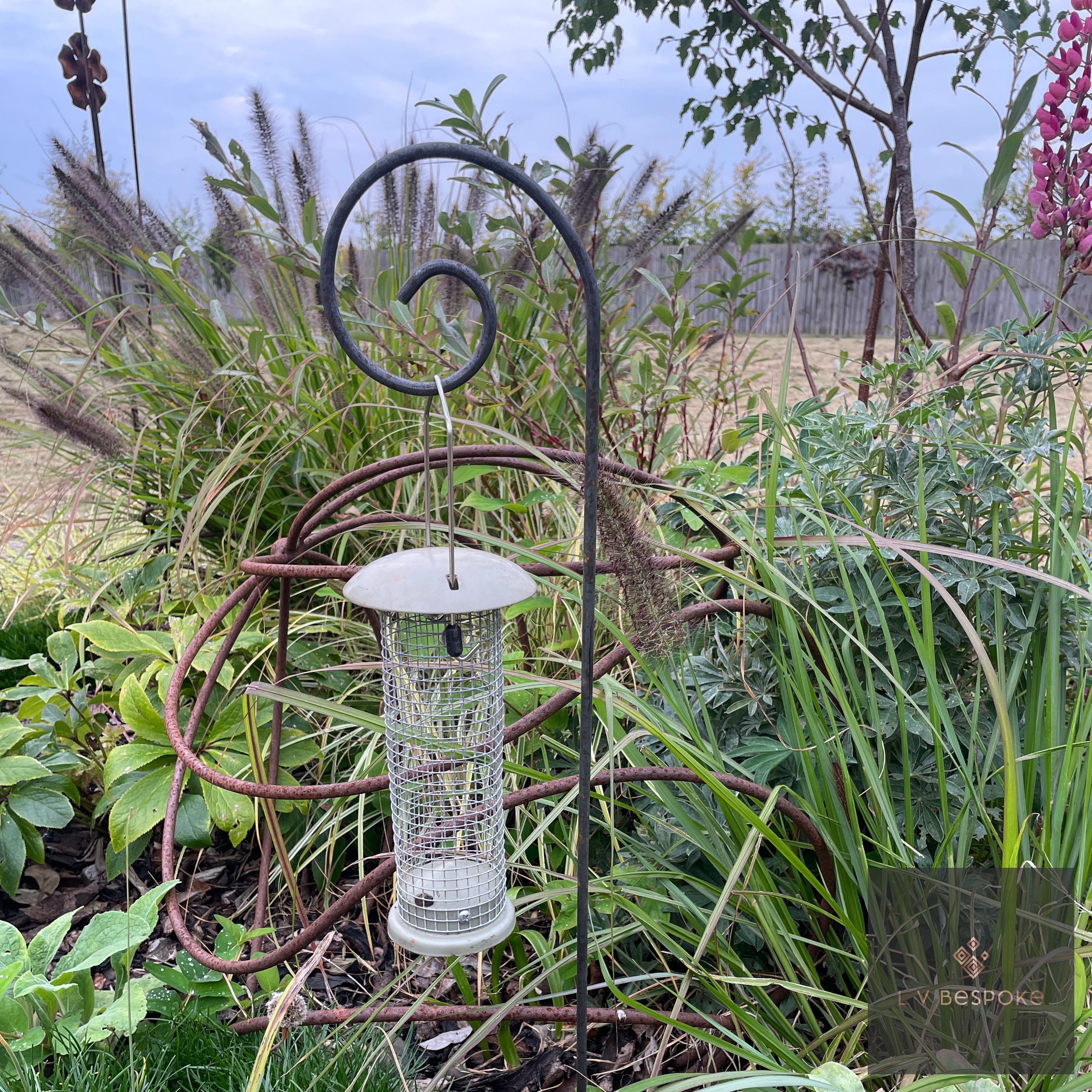 Shepherd's Crook Hanger | Handcrafted Steel Garden Feature - English Country Gardens