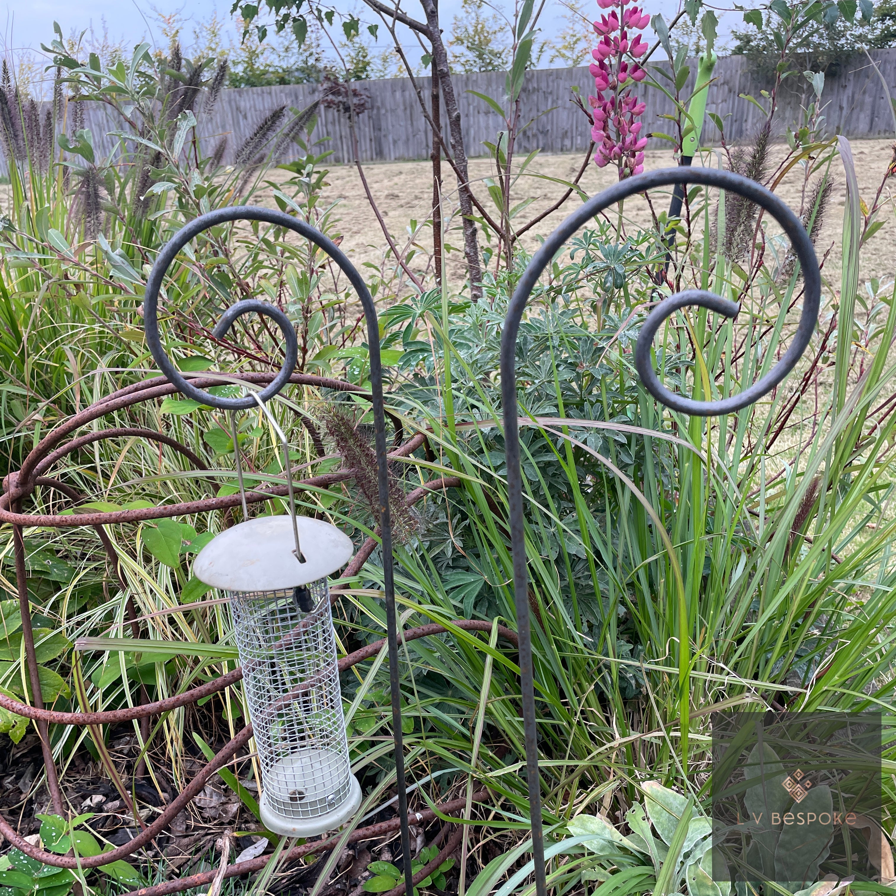 Shepherd's Crook Hanger | Handcrafted Steel Garden Feature Pack of 5 Modern - English Country Gardens