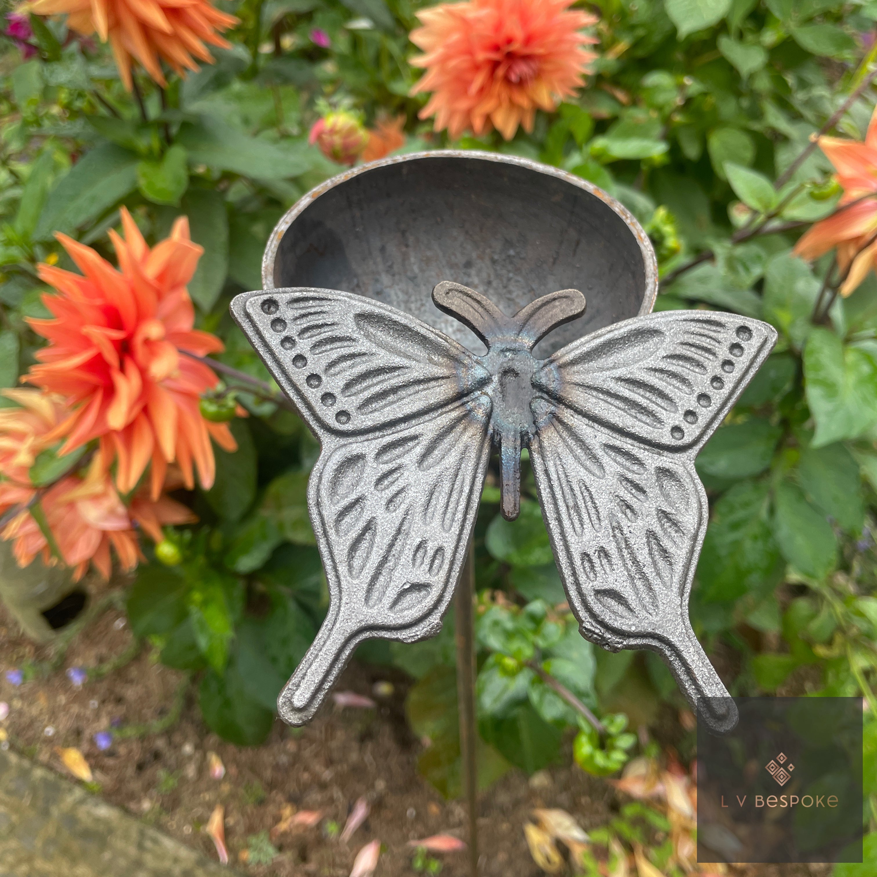 Decorative Bee Drinker | Handcrafted Steel Garden Feature Butterfly 2 - English Country Gardens