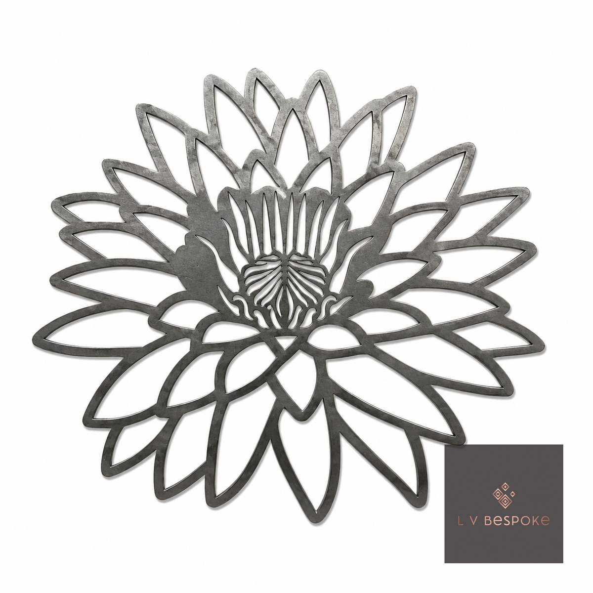 Short Mixed Floral Garden Stakes | Handcrafted Steel Dahlia 3 - English Country Gardens