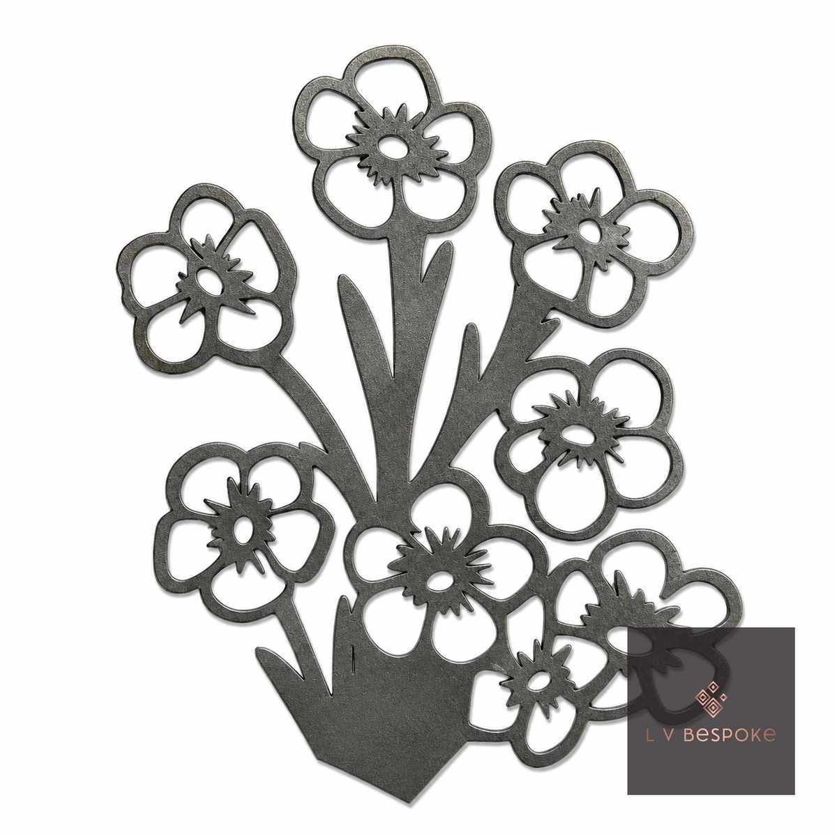 Tall Mixed Floral Garden Stakes | Handcrafted Steel Primrose - English Country Gardens
