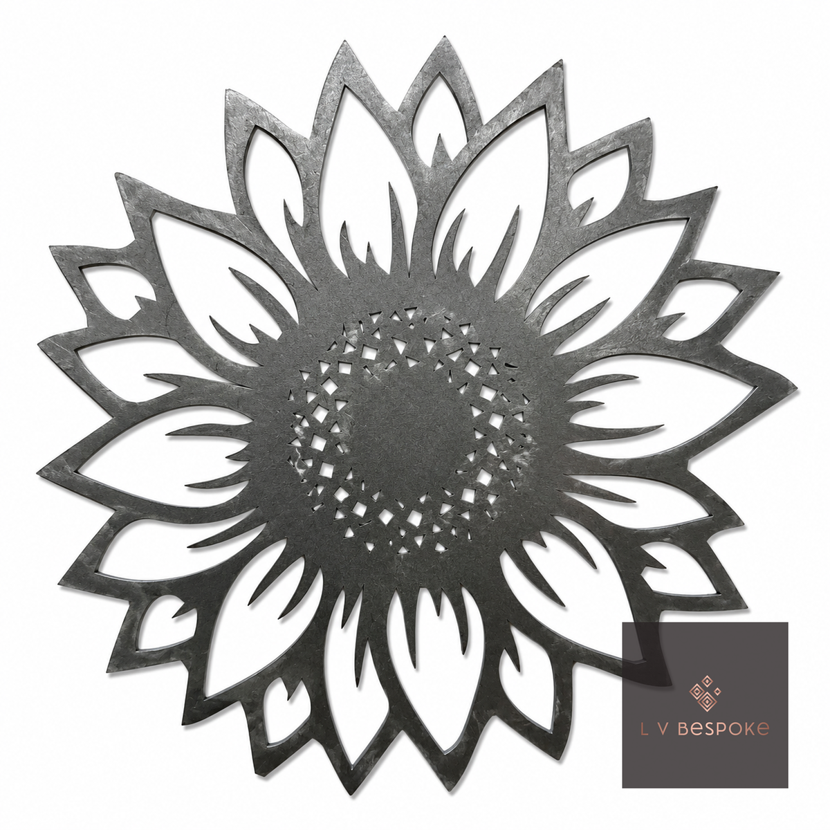 Short Mixed Floral Garden Stakes | Handcrafted Steel Sunflower 3 - English Country Gardens