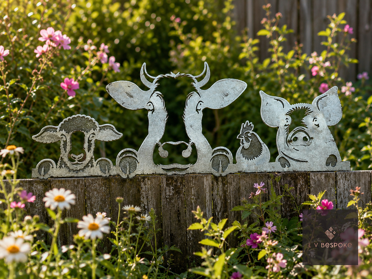Farmyard Animal Garden Wall Art Farmyard Animals (Fence Panel) - English Country Gardens