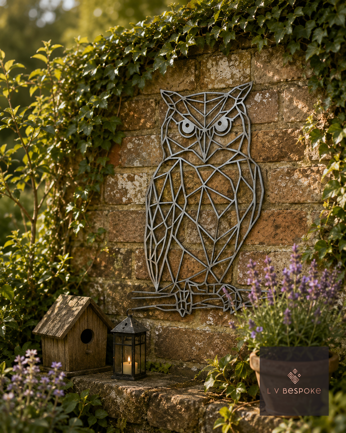 Geometric Animal Garden Wall Art Owl - English Country Gardens
