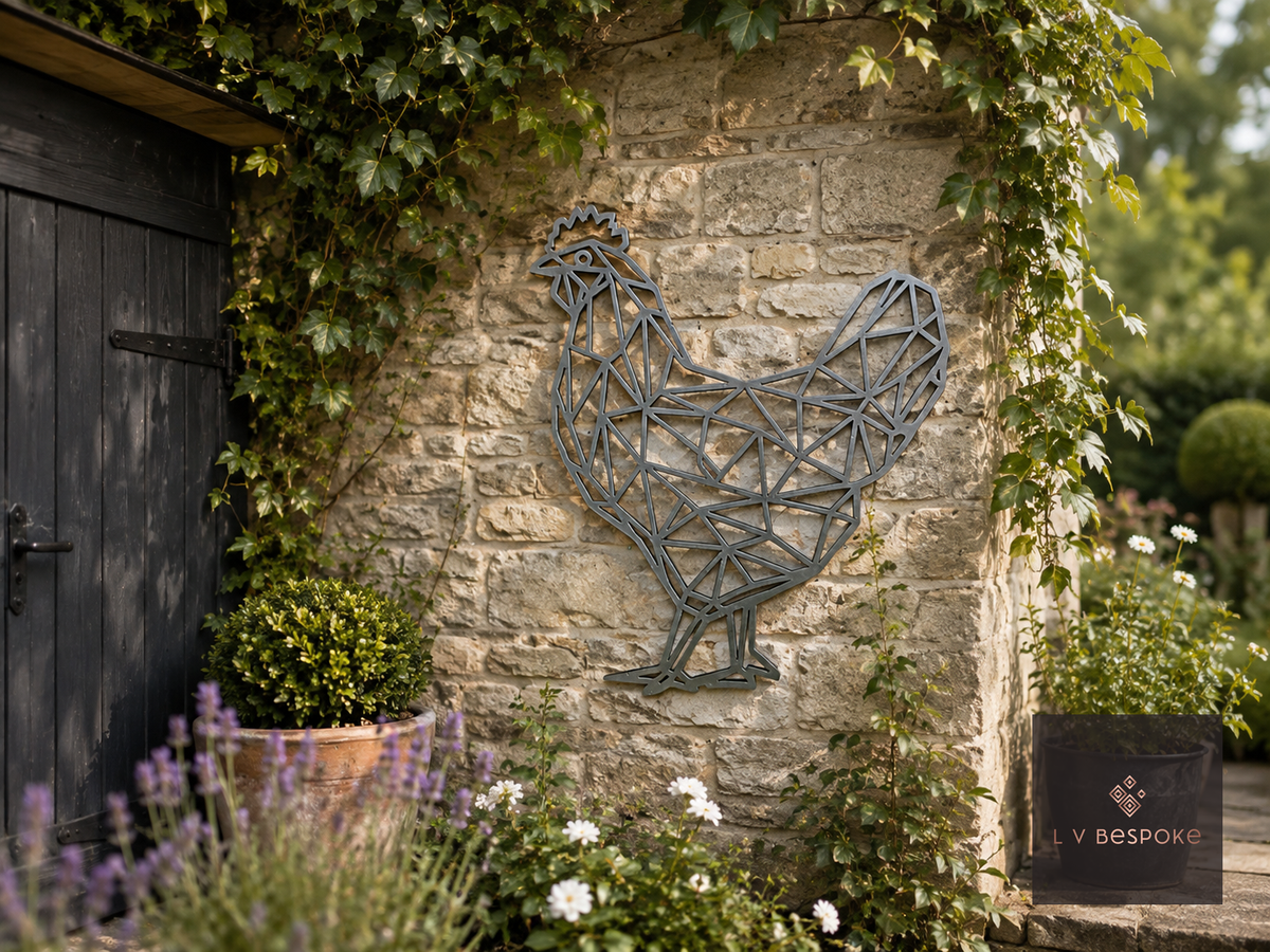 Geometric Animal Garden Wall Art Rooster - English Country Gardens