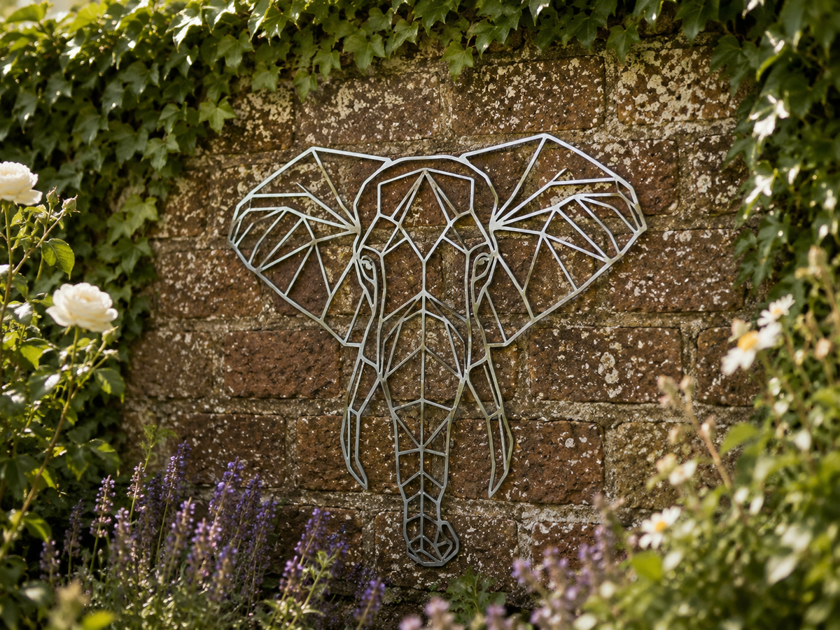 Geometric Animal Garden Wall Art Elephant - English Country Gardens