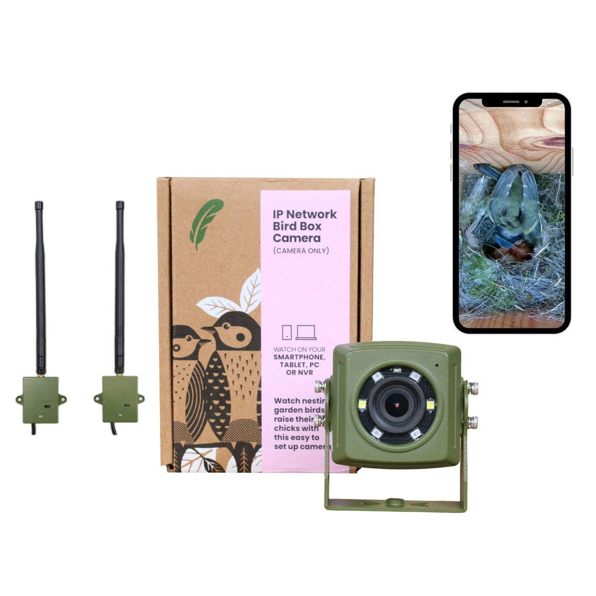 Long Range Wireless Network Bird Box Camera (up to 300m Range) - English Country Gardens