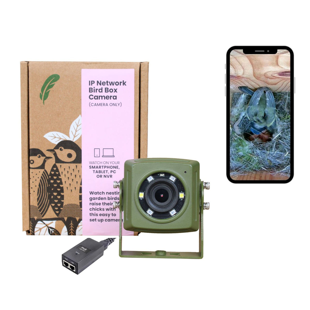 Wired Network Bird Box & Wildlife HD Camera PoE Version - English Country Gardens
