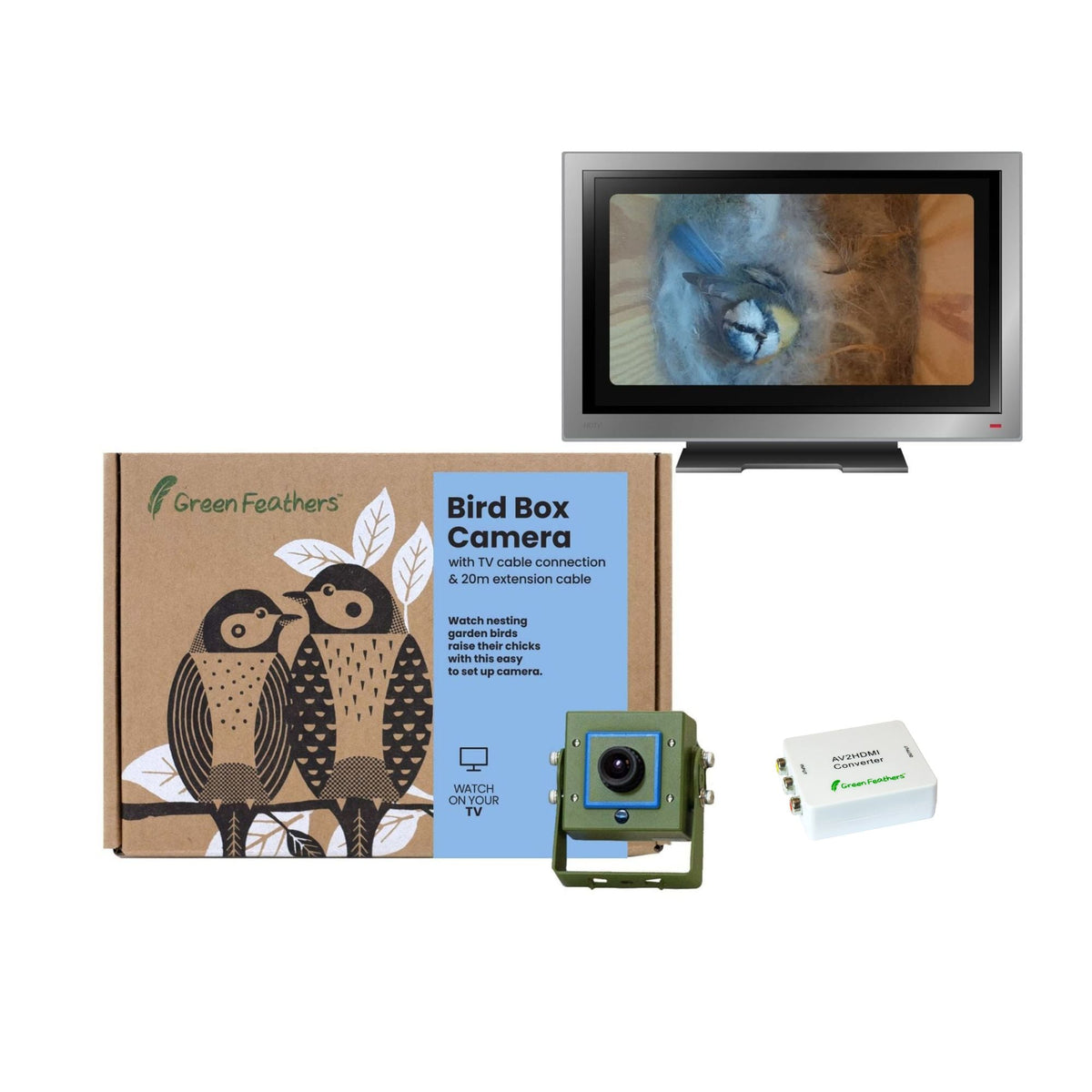 TV Connection Bird Box & Wildlife Camera with HDMI Adapter - English Country Gardens