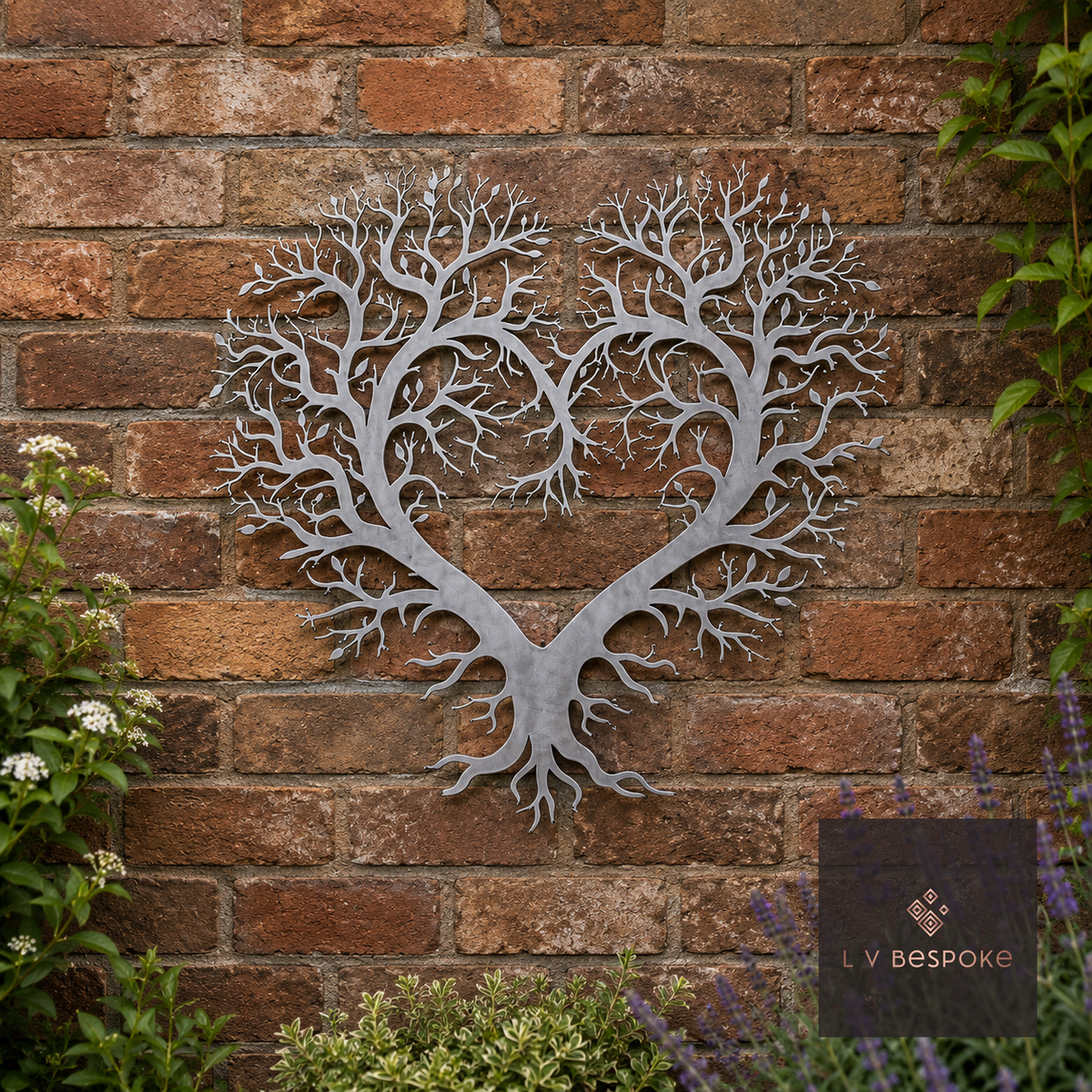 Heart and Fairy Garden Wall Art Tree of Hearts - English Country Gardens