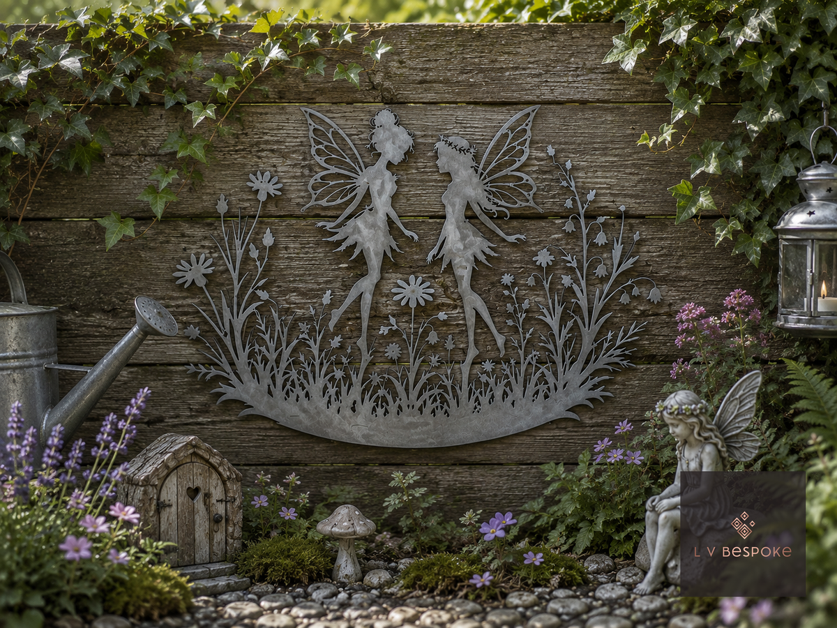 Heart and Fairy Garden Wall Art Fairies - English Country Gardens