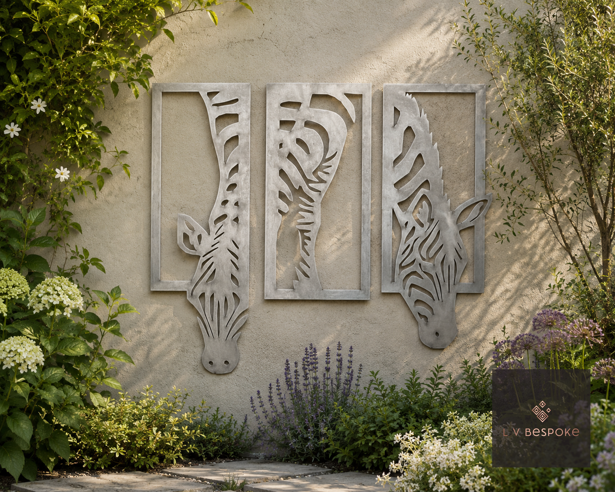 Garden Wall Art Panels and Sets of 3 Zebra Set of 3 Panels - English Country Gardens