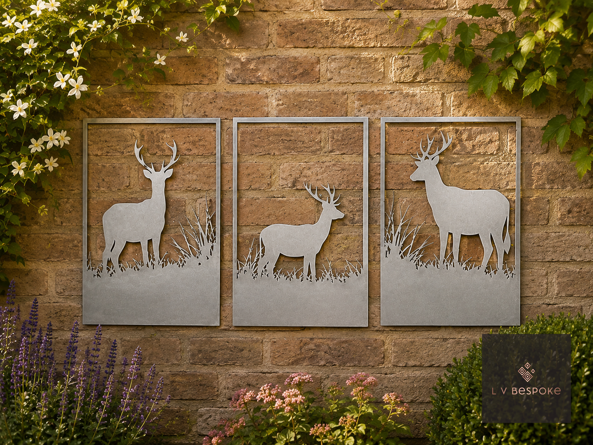 Garden Wall Art Panels and Sets of 3 Stag Set of 3 Panels - English Country Gardens