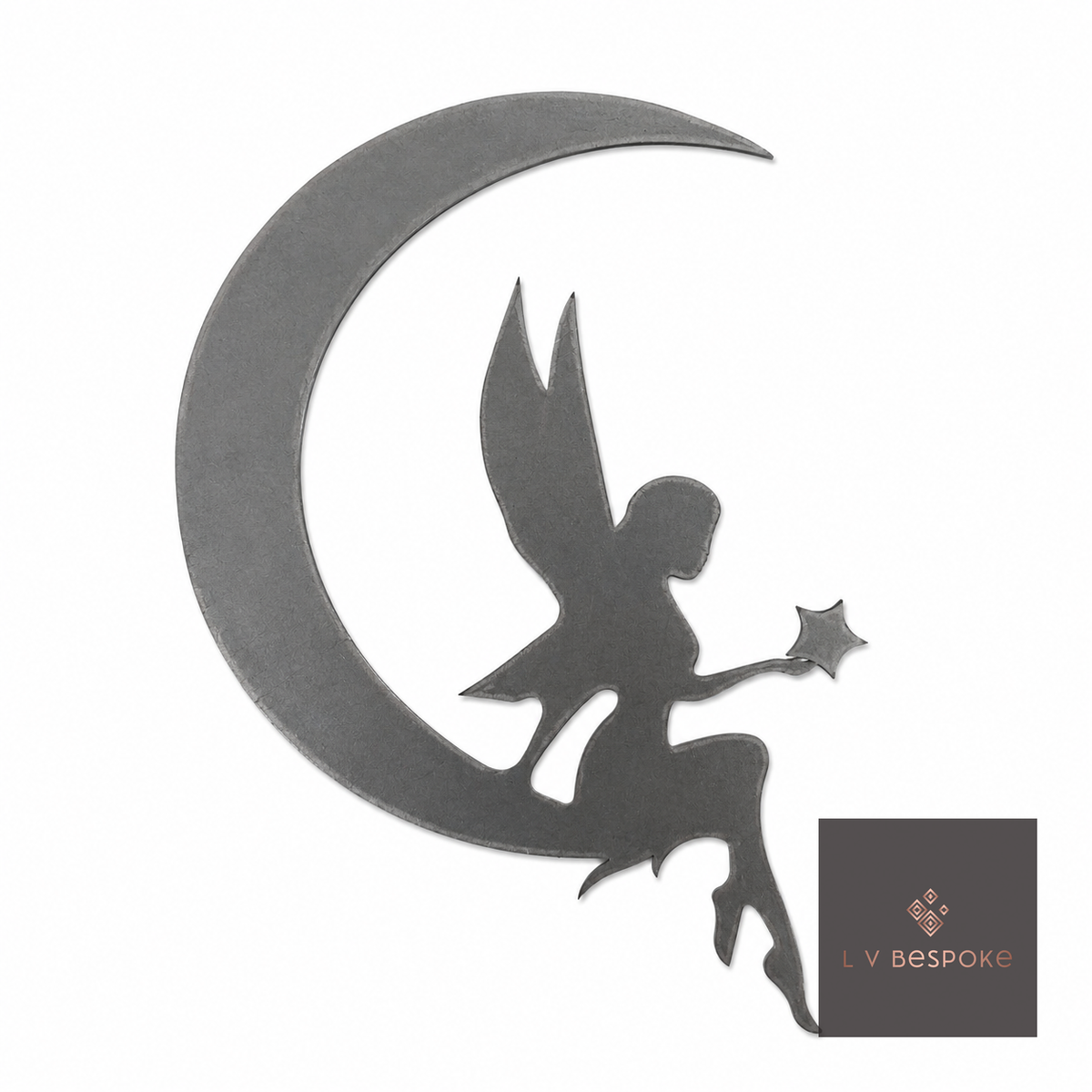 Individual Plant Support Stakes | Handcrafted Steel Fairy on the Moon - English Country Gardens