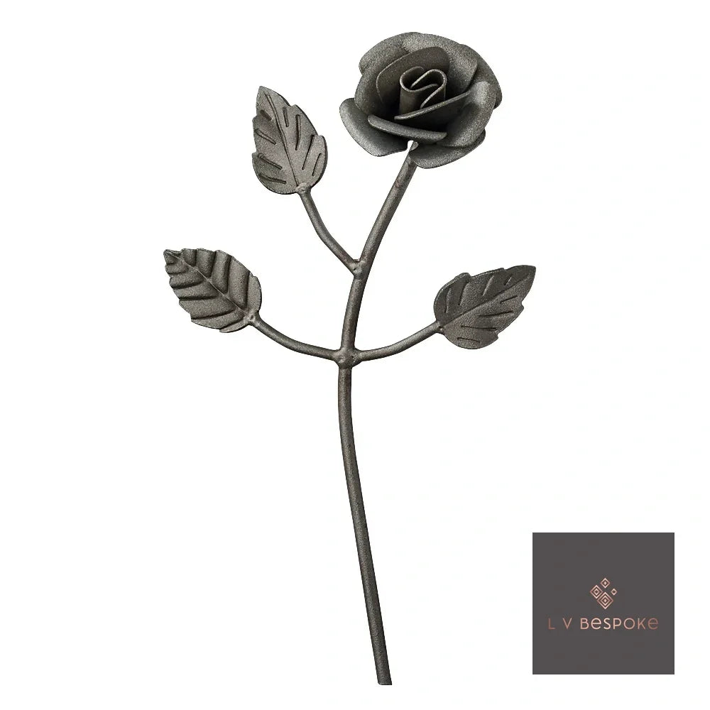 Short Mixed Floral Garden Stakes | Handcrafted Steel Rosebud - English Country Gardens