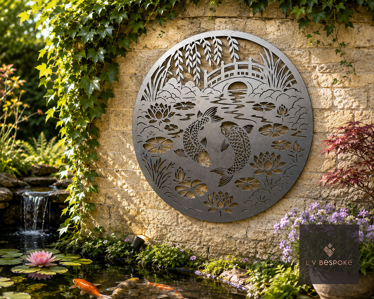 Pond and Wildlife Garden Wall Art Pond Scene - English Country Gardens