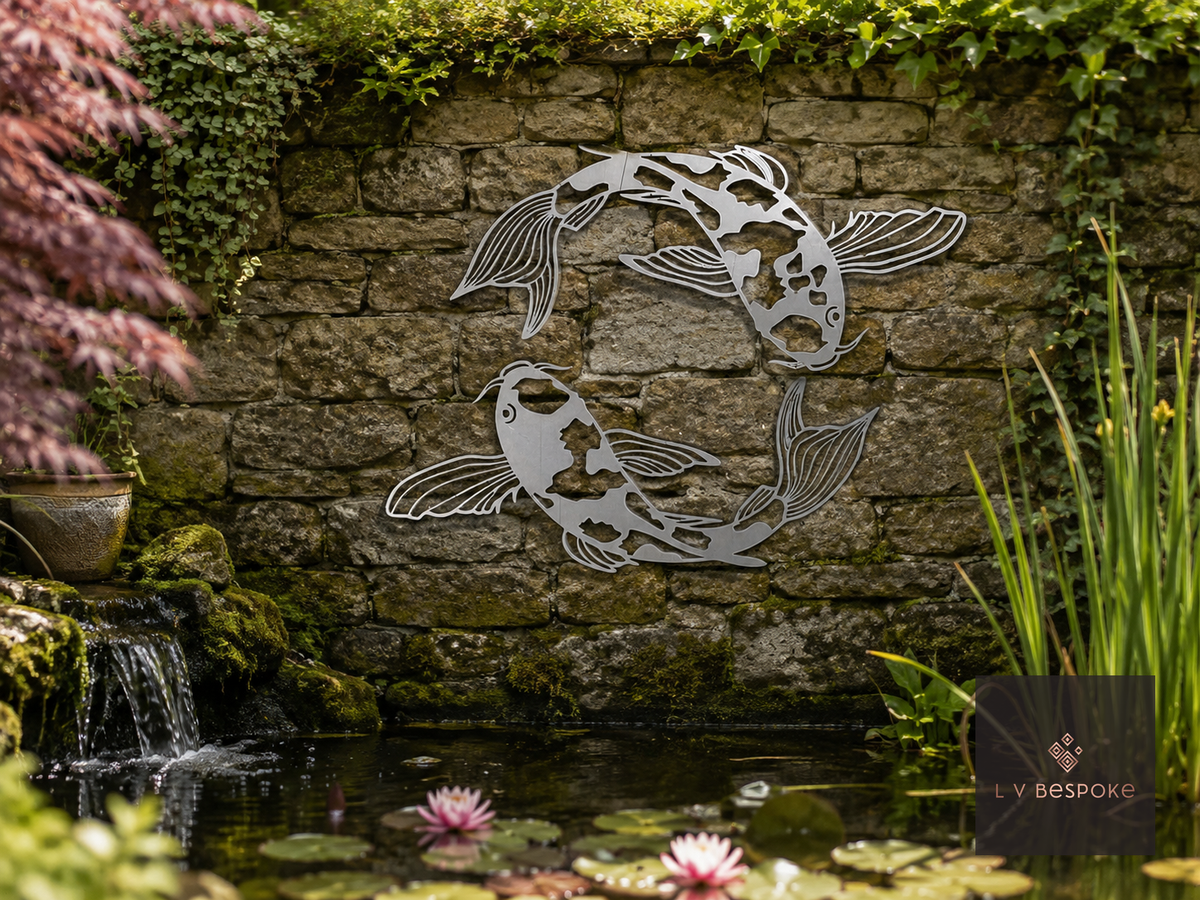 Pond and Wildlife Garden Wall Art Koi Fish - English Country Gardens